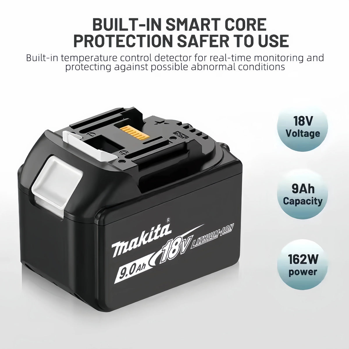 Makita 18V 9.0Ah Lithium Ion LXT Battery Replacement for BL1880 BL1860B LXT400 DDF487 Power Tools, High Capacity.