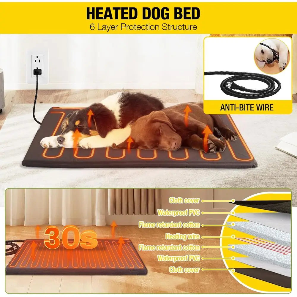 Heated Dog House Outdoor 59" Extra Large Insulated Dog Kennel with Heater or Winter,Waterproo Dog Cage or Large & Medium,Small D