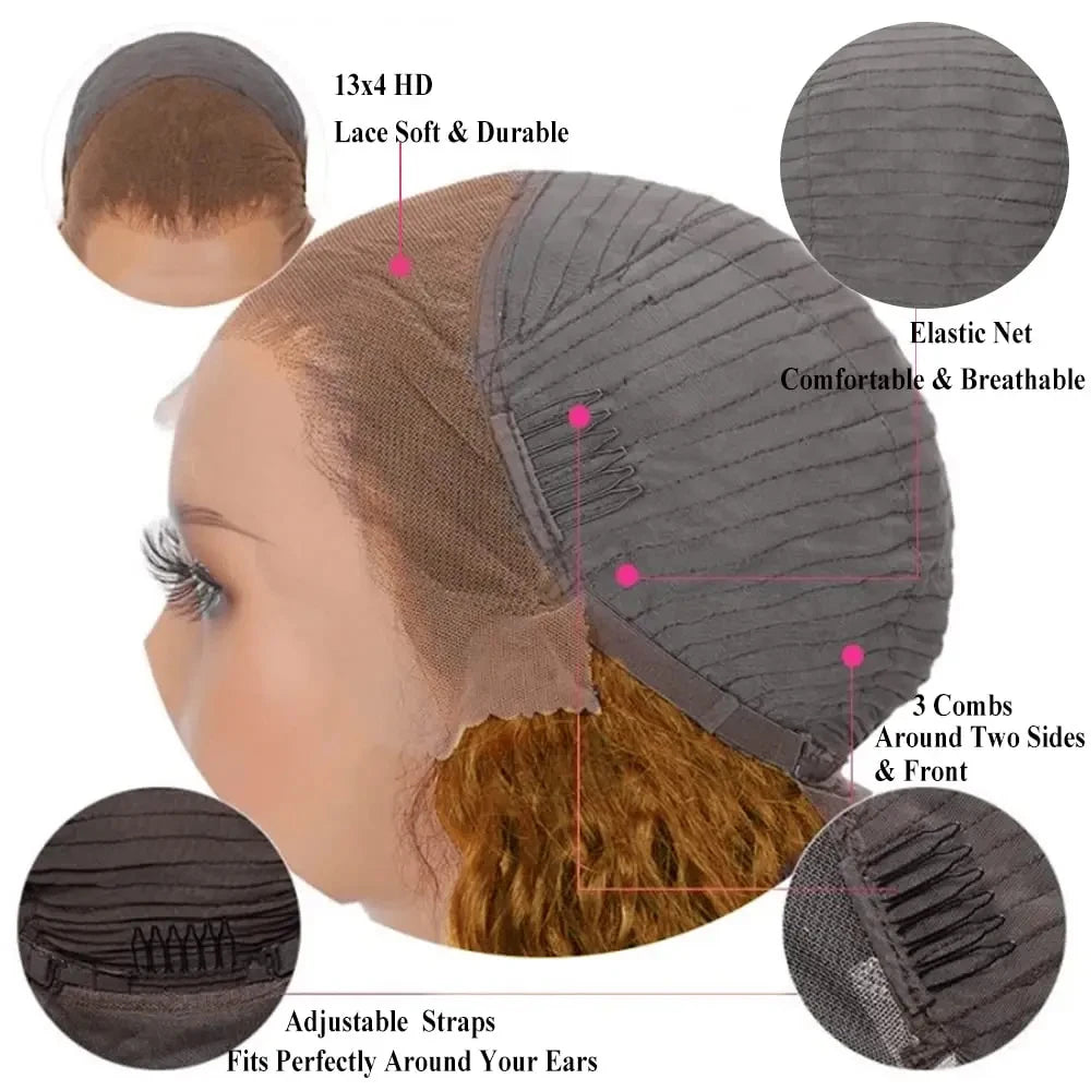 Short Bob Wig 13x4 Lace Front Wig Chocolate Dark Brown 100% Human Hair
