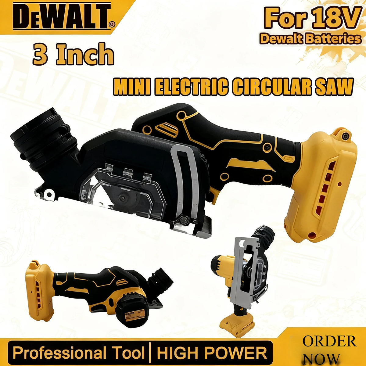 DeWALT 3 Inch Handle Cordless Angle Grinder  CUT OFF Electirc Cutting Mini Circular Saw Machine Power Tools 20V Battery