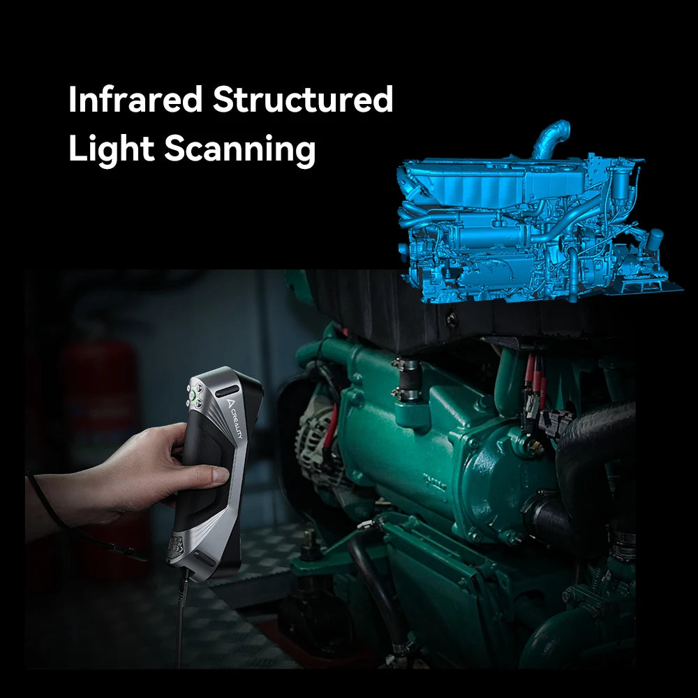 Creality 3D Scanner CR-Scan Raptor Blue NIR Light 0.02mm Accuracy 60FPS Anti-Shake Tracking Scanning Color Scanner for 3D Printe