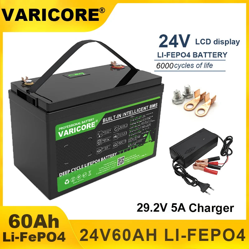 VariCore 12V/24V/36V/48V 360Ah 340Ah 180Ah 100Ah 120Ah LiFePO4 Battery for 4s 8s 10s 16s Solar Touring Car Golf Cart Duty-free