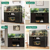 Aquarium Stand, 75 To 120 Gallon Capacity, Power Outlets, Dual Support Cabinet, Thick Hardwood Top Storage