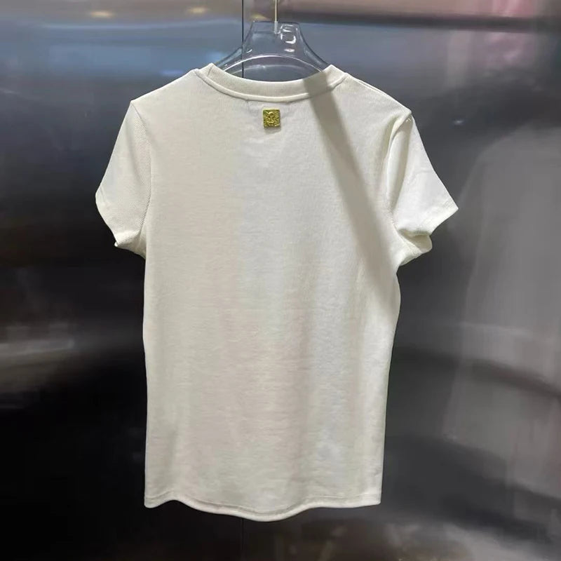 KUCLUT Fashion New Casual Style Solid Color Short Sleeve T-shirts For Women Loose Versatile O-neck Tops Female Trendy 1A2555