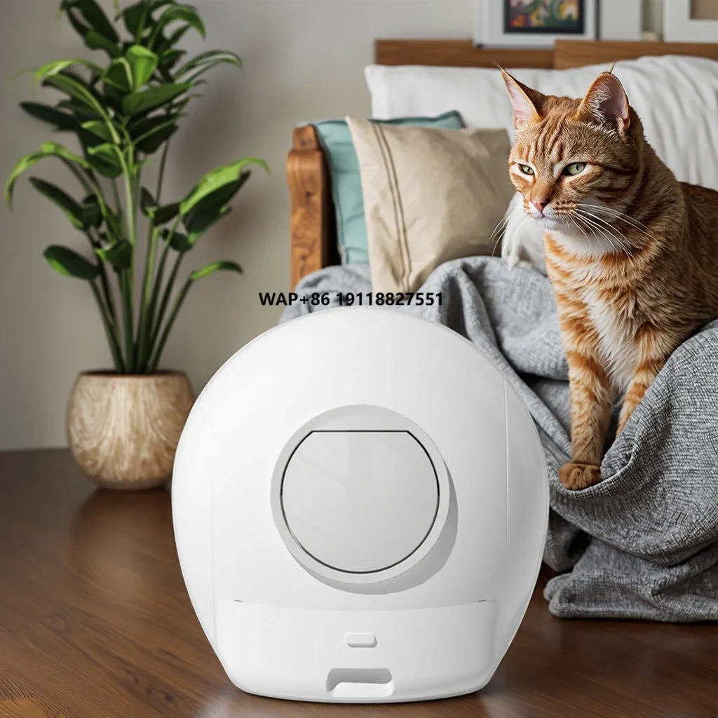 UV Sterilized Smart Round Cat  Box Automatic Splash-Free Toilet with Sand Scooping Feature Improved Cat  Cleaning