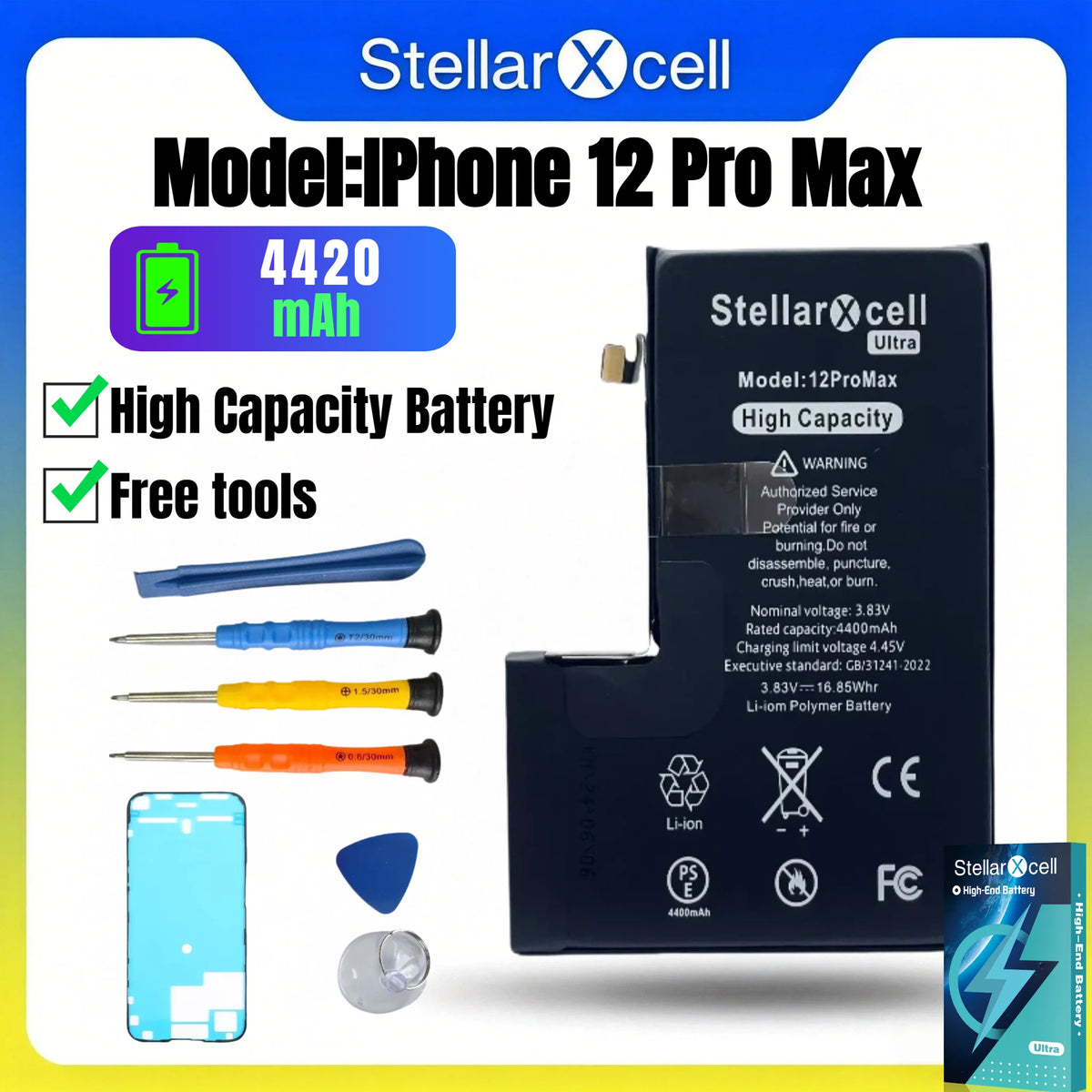 High Cpacity Cell + 7037 TI Ultra Battery Replacement for iPhone StellarXcell11 13mini 15 IP14 Pro Max 12 16 16pro 16promax