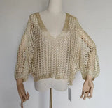 bling bling 3/4 sleeve golden t shirts women sexy knitted party t shirts women sequined t shirt for women