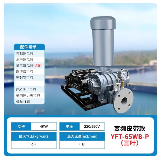 Intelligent Frequency Conversion Three-leaf High-pressure Roots Air Pump Aerator Blower Oxygen Pump Special for Fish Ponds