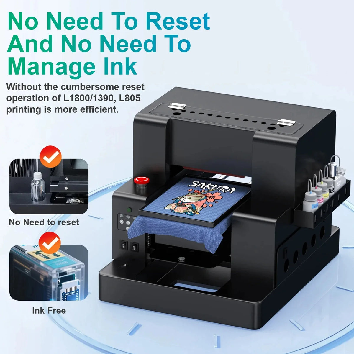 Sihao A3 DTG Printer L805 DTG Flatbed Printer Direct Print to Clothes T-shirt Printing Machine A3 DTG Direct to Garment Printer