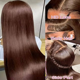 Bone Straight 13x6 Lace Frontal Wig 18-46 Inch 220 Density #4 Chocolate