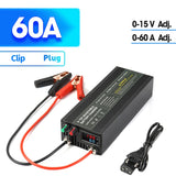 Lifepo4 Charger Power 12V 60A 100Ah Lithium Battery Charger Current /Voltage Adjustable Solar System Battery Power Accessories