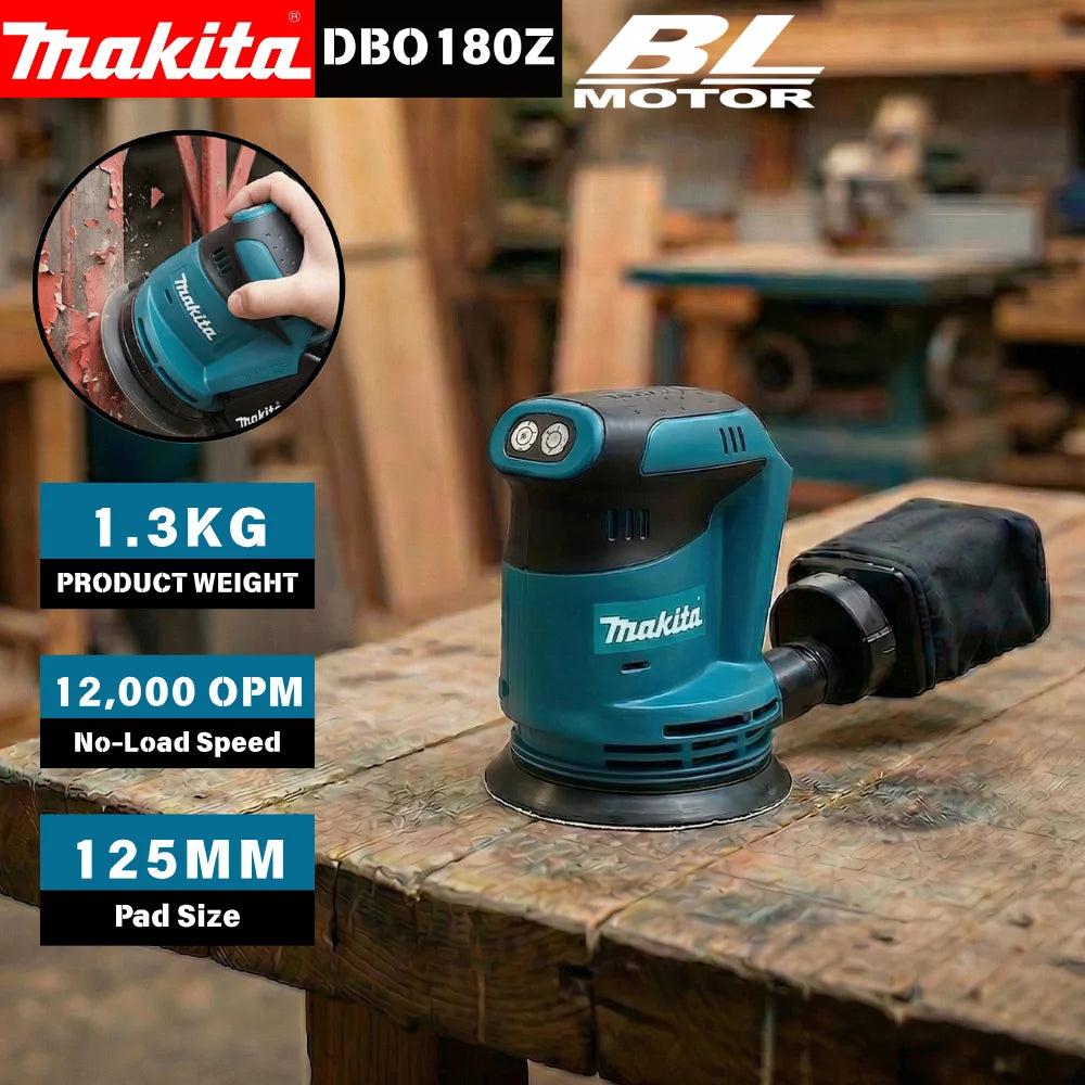 Makita DBO180Z 18V Cordless Random Orbital Sander for Woodworking And Putty Polishing Bare Tool for DIY And Professional Use