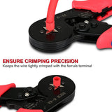 1250pcs Wire terminal crimping connector 0.25-10mm ² AWG23-7 Self adjusting ratchet wire crimping tool ferrule end crimping tool