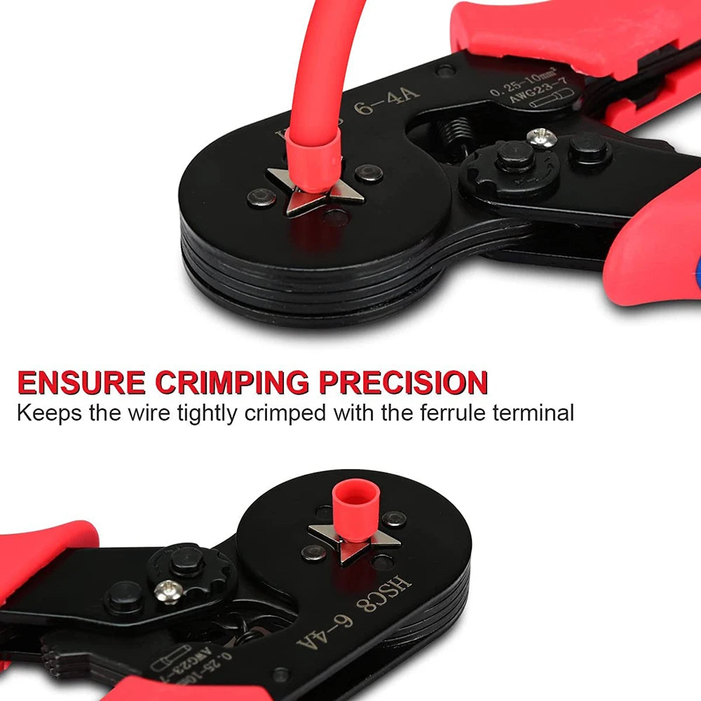 1250pcs Wire terminal crimping connector 0.25-10mm ² AWG23-7 Self adjusting ratchet wire crimping tool ferrule end crimping tool