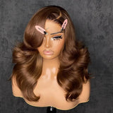 13X6 Hd Lace Frontal Wig Chocolate Brown Human Hair Wigs Body Wave Lace