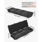 SucceBuy Hard Rifle Case Lockable Rifle Case w/ Pre-cut Foams & Wheels IP67 Waterproof Pistol Storage Cases for Rifles Shotguns