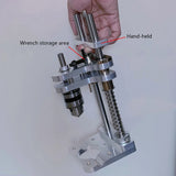 Woodworking Drilling Stand - Aluminum Profile Vertical Positioning Tool, Mini Desktop Drill Stand for Cordless Drills & DIY