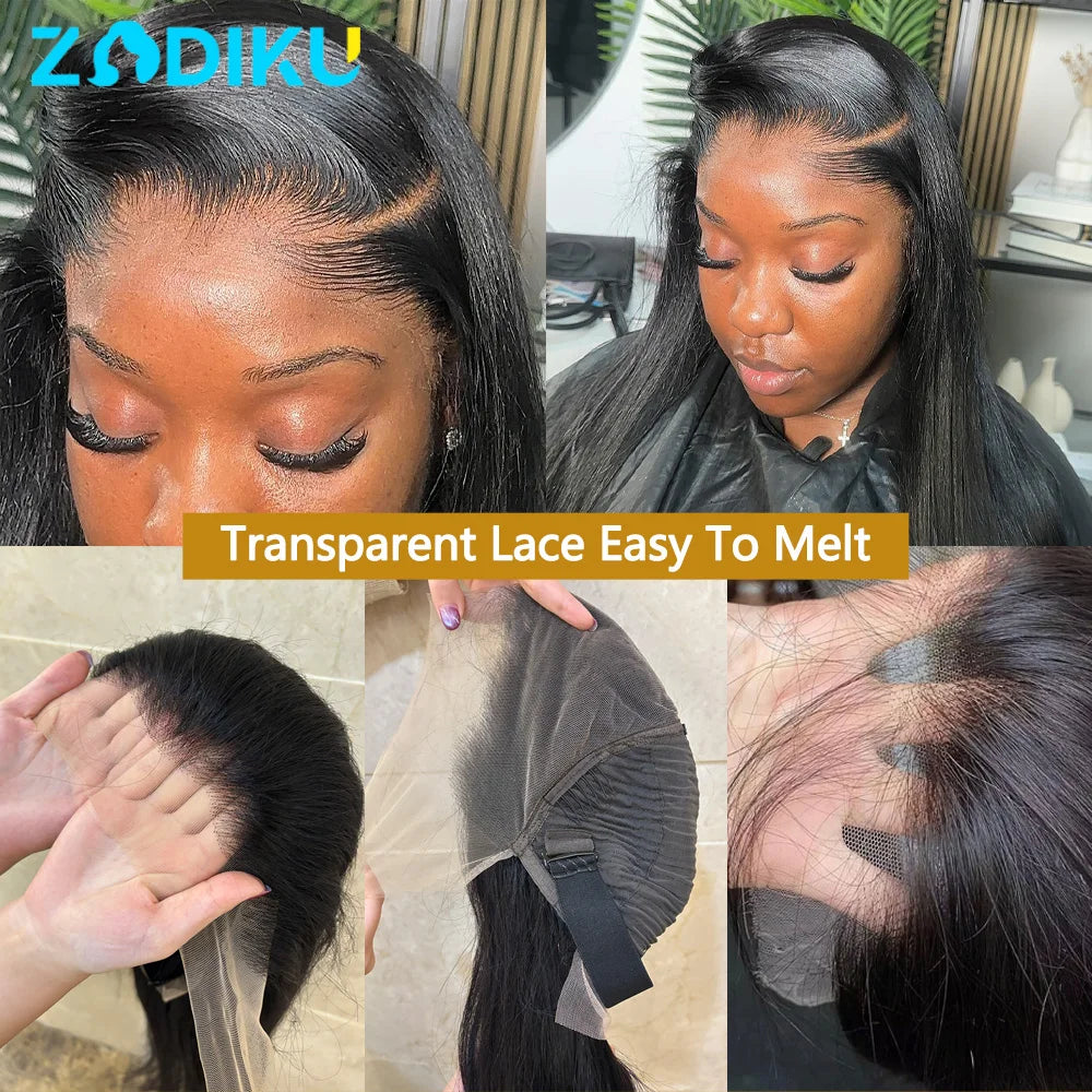 13x6 Ear To Ear HD Transparent Lace Front Wig 12-30inch Silky Straight