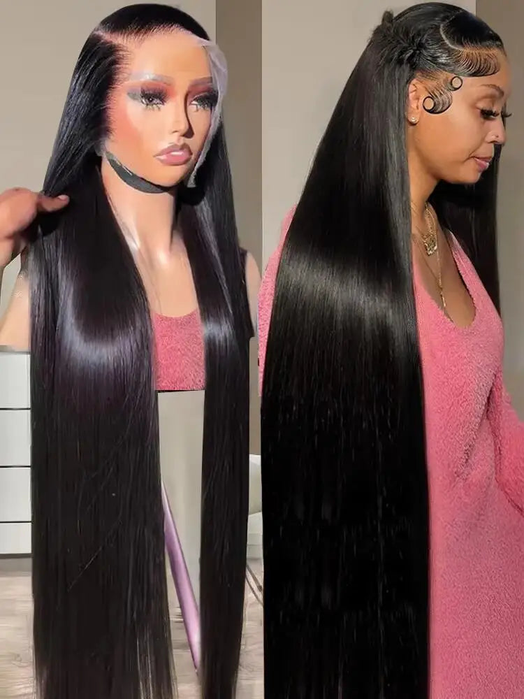40 46 Inch 200 Density Frontal Wig For Black Women Brazilian Wigs Human