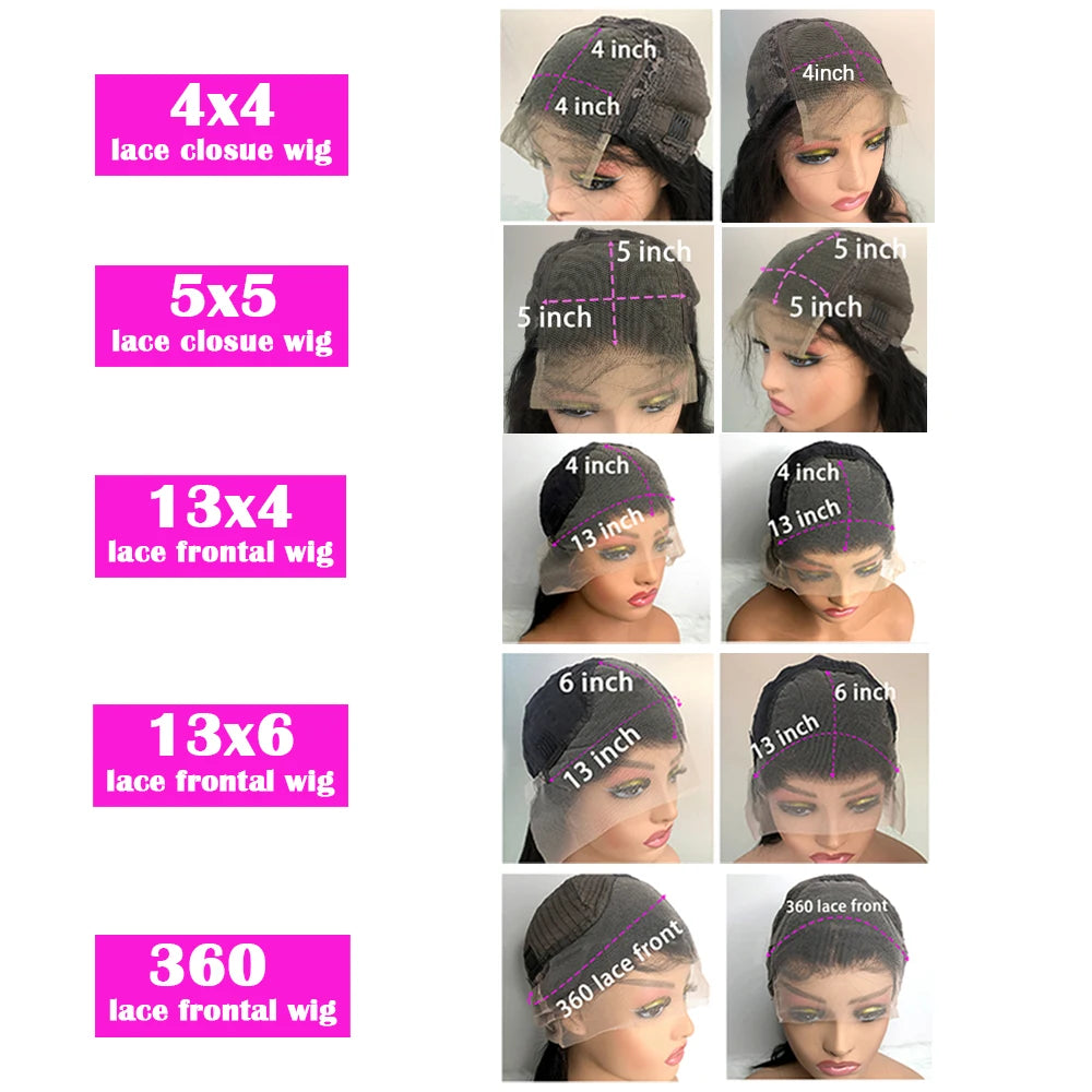 30 40 Inch Body Wave 13x6 HD Lace Frontal Wigs Human Hair 13x4 Lace Front Wigs 4x4 5x5 360 Brazilian Pre Plucked Lace For Women