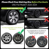 4PCS Wheel Cover For Tesla Model Y 2020-2024 19 Inch Right＆Left Hubcaps Cyclone Style Wheel Cover Replacement Accessories
