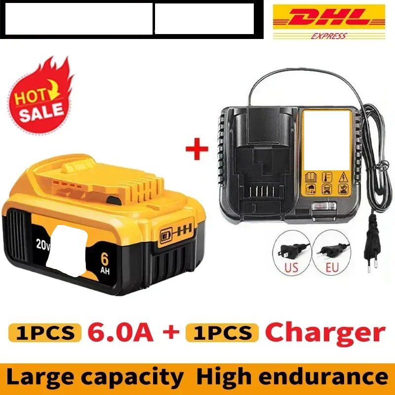 100% Original 20V 5.0Ah MAX Battery Power Tool Replacement for DeWalt DCB184 DCB181 DCB182 DCB200 20V 5A 6A 18Volt 20v Battery.