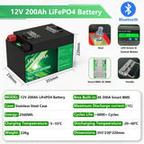 24V 100Ah LiFePO4 Battery 2.56Kwh 6000+ Cycles Bluetooth Smart BMS 25.6V 200Ah 300Ah For Solar RV Marine Trolling Motor Off Grid