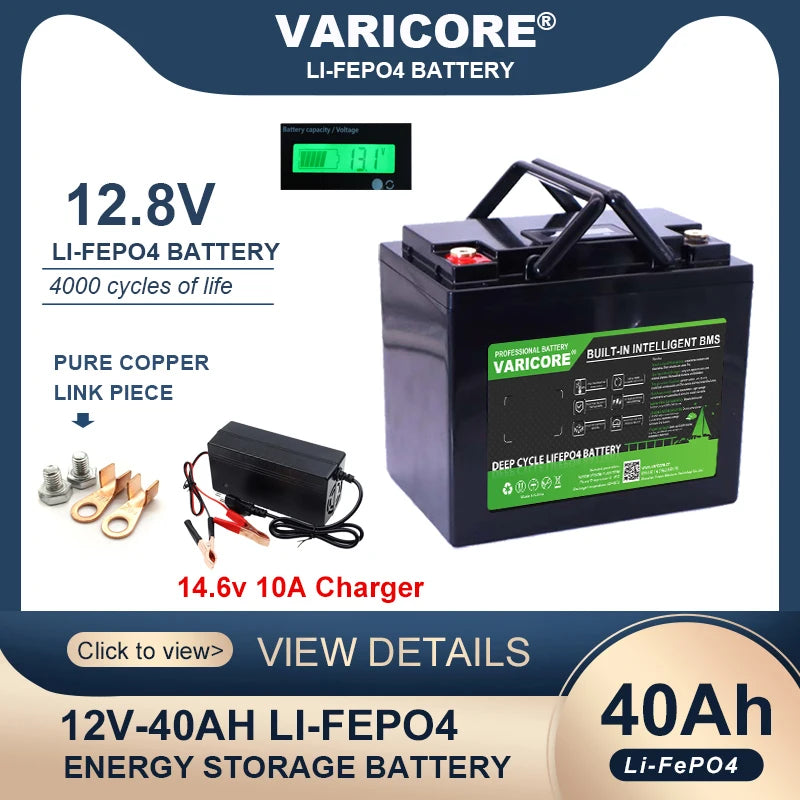 VariCore 12V/24V/36V/48V 360Ah 340Ah 180Ah 100Ah 120Ah LiFePO4 Battery for 4s 8s 10s 16s Solar Touring Car Golf Cart Duty-free