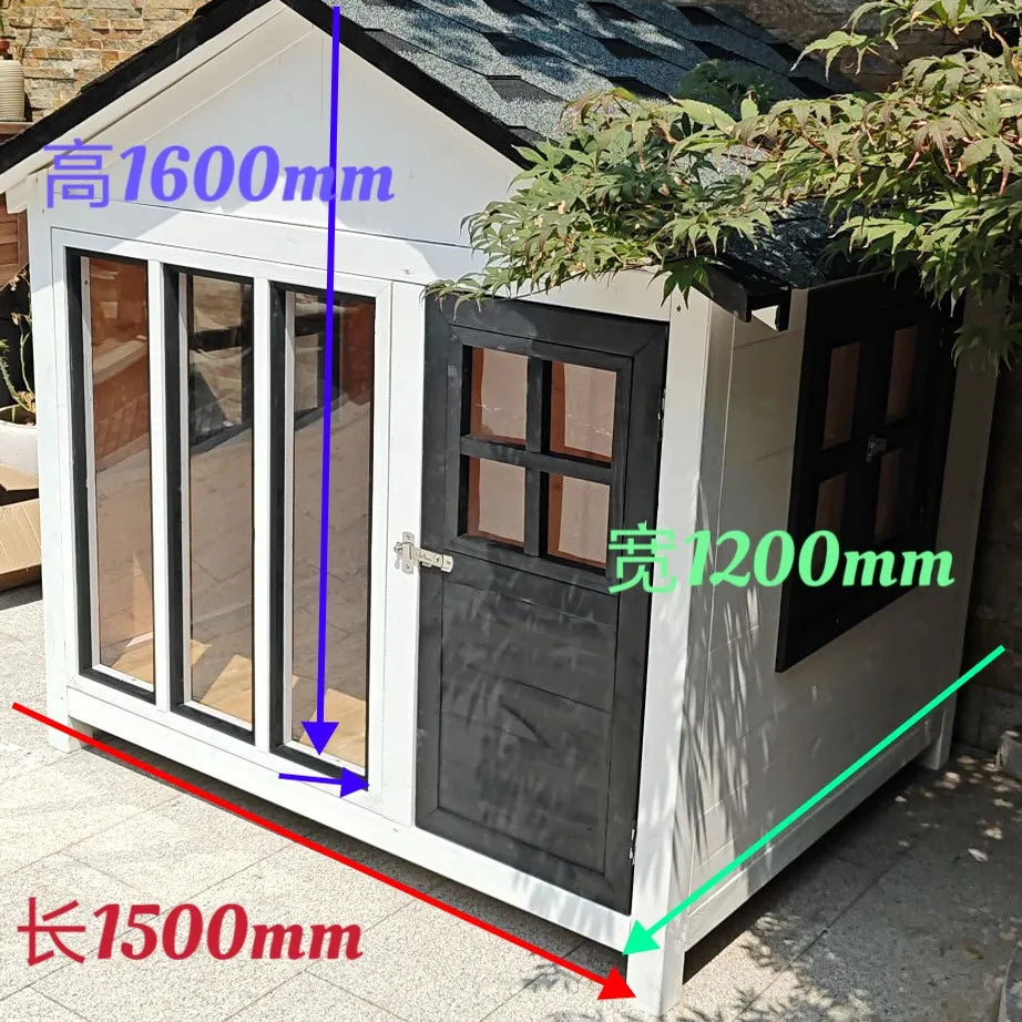 TT Outdoor courtyard cat house kennel pet large dog house cat villa outdoor rain and sun protection solid wood cat house