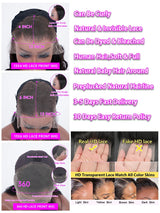 13x4 HD Water Wave Human Hair Wig 40 Inches Pre Plucked Lace Frontal Wig