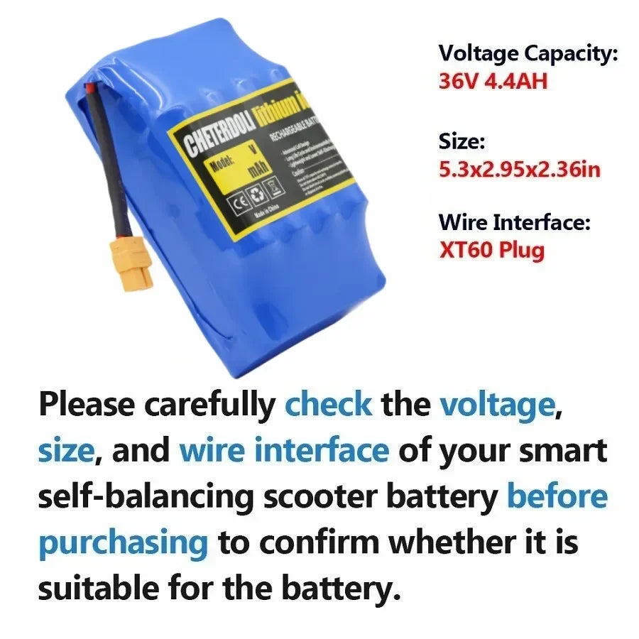 High-quality Battery 36V 12Ah 10s2p Rechargeable Lithium-ion Battery for Electric Self-balancing Scooter,HoverBoard and Unicycle