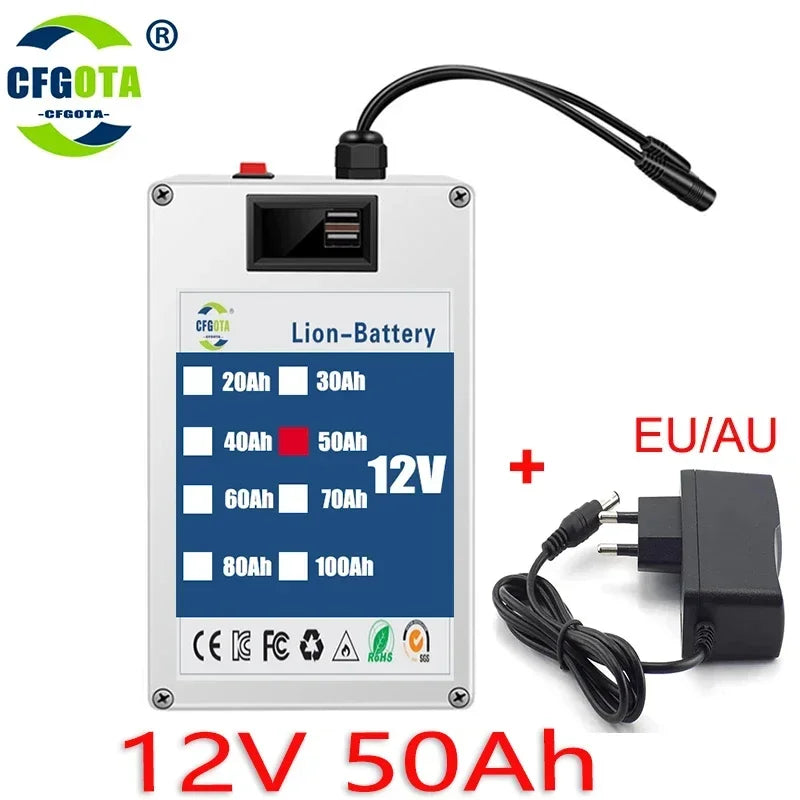 DC 12V 100Ah Lithium-ion Rechargeable Battery Is A Large Capacity and Multi-purpose Rechargeable Battery Power Bank