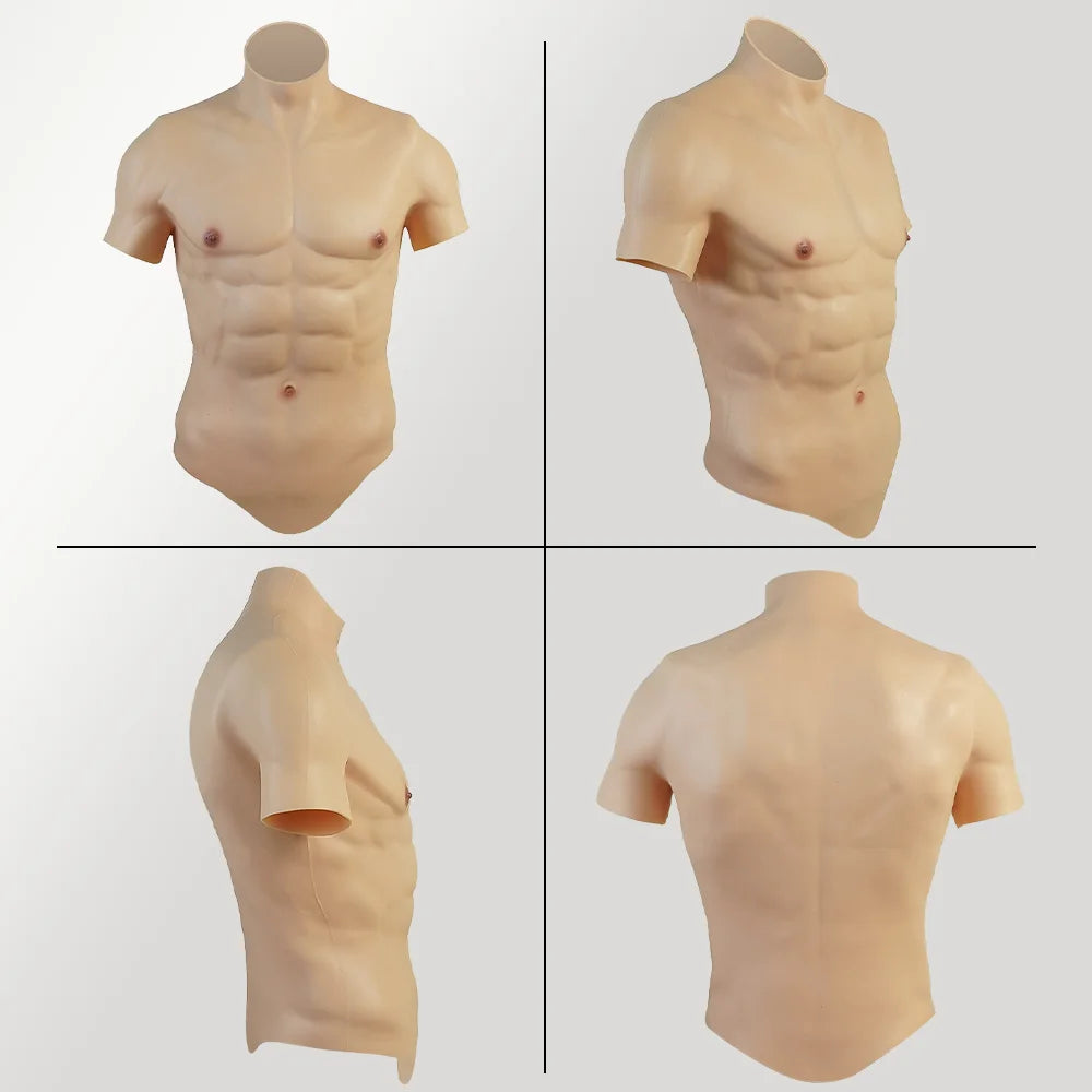 Silicone Muscle Chest Realistic Male Chest Vest Abdominal Muscle Simulation Skin Silicone Soft