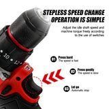 M-WALK Professional Brushless Impact Drill Compact & Lightweight Design Stepless Electric Drill For M 18V Battery Pin