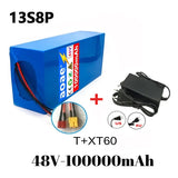 48V 100ah 13s8p lithium-ion battery pack 48V 100000mAh 2000W electric battery, built-in 50A BMS+chargerr