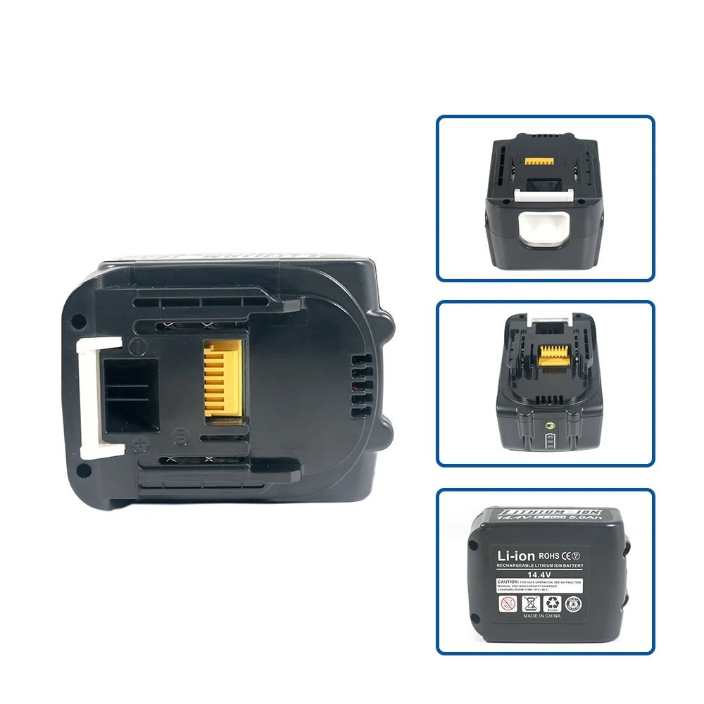 For Makita 14.4V 6Ah Rechargeable Power Tools Batteries 4S2P 18650 Li-ion Battery For Makita 14.4V BL1460 BL1430 1415 194066-1