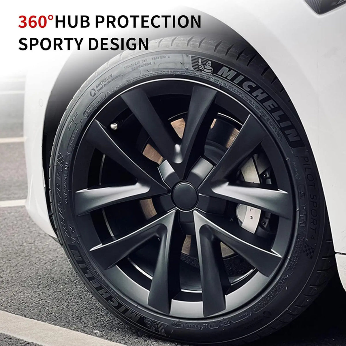 4PCS Hub Cap Car for Tesla Model 3 18 Inch Wheel Cap Replacement Automobile Wheel Hubcap Full Rim Cover Accessories 2018-2023