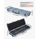 SucceBuy Hard Rifle Case Lockable Rifle Case w/ Pre-cut Foams & Wheels IP67 Waterproof Pistol Storage Cases for Rifles Shotguns