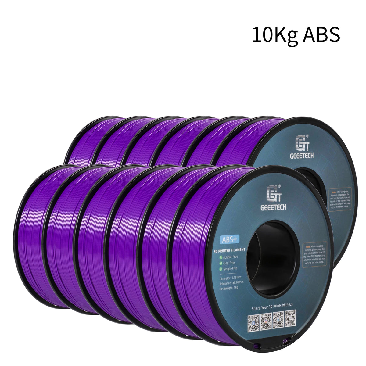 GEEETECH 10Kg 3D ABS+ Filament 1.75mm Spool Wire For 3D Printer Material,Safety, Vacuum packaging