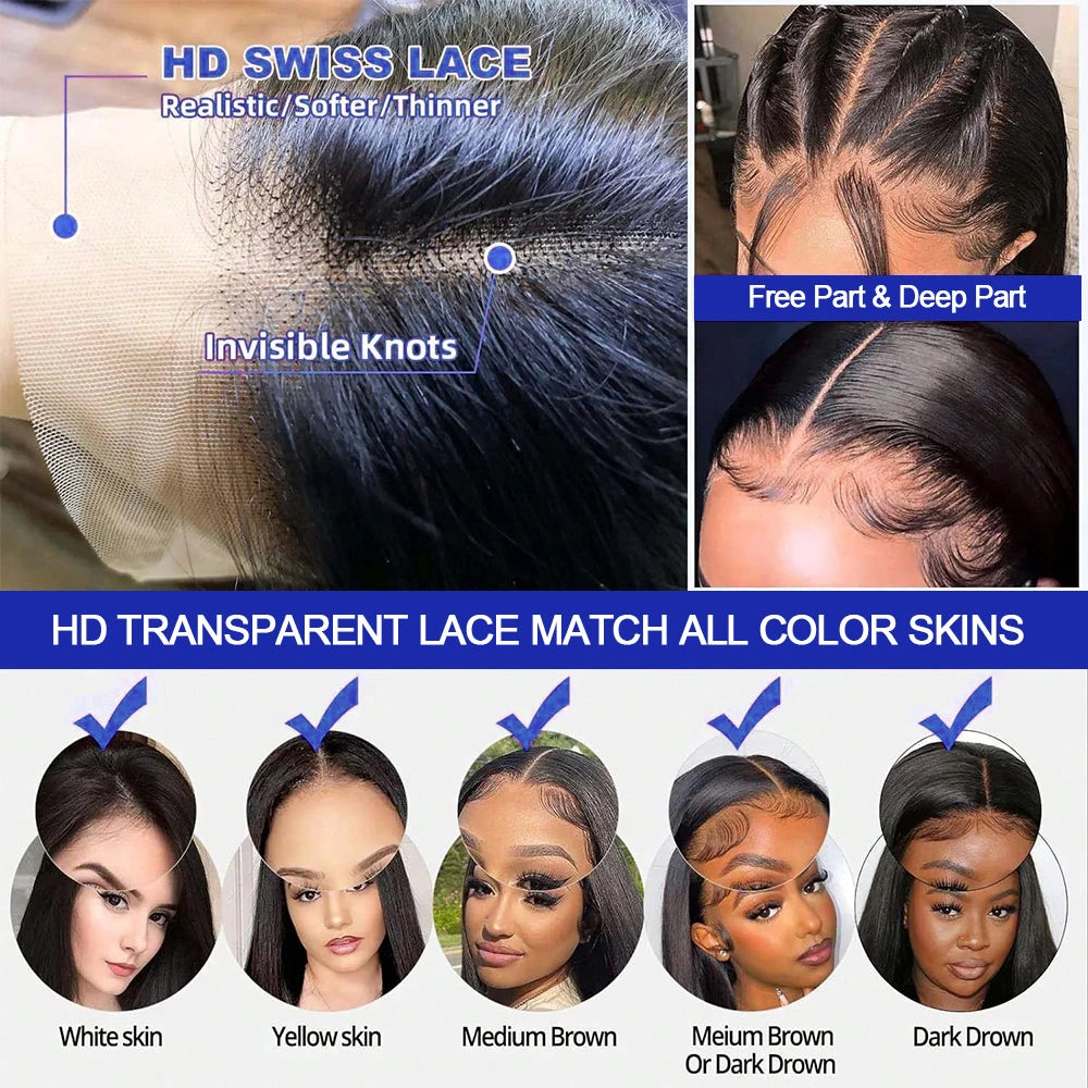 Vietnamese Bone Straight Braided Virgin Frontal Wig PrePlucked Human Hair Glueless Short Bob Wigs 13x6 Hd Lace Front Wigs