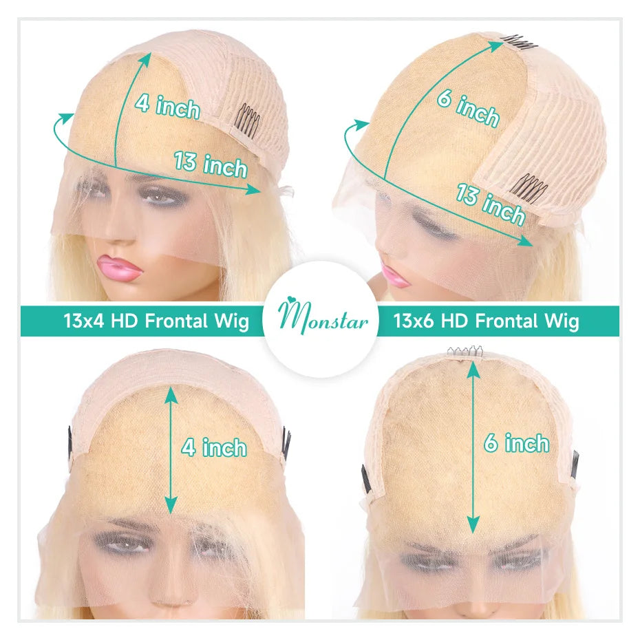 250 300 High Density Lace Wig 613 Blonde 13X4 13x6 Hd Lace Front Human Hair Wig Raw Hair Vietnamien Straight Human Hair 360 Lace