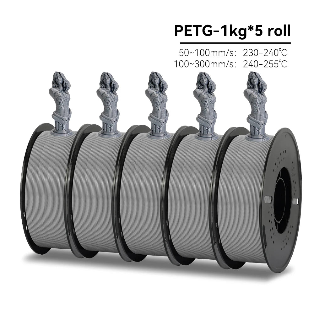 KINGROON High Speed PETG 3D Filament PLA/PETG 5KG 3D Printing Filament 1.75mm 100% Neatly Wound HS Filament 350mm/s Printing