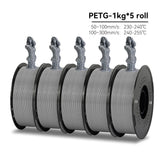 KINGROON High Speed PETG 3D Filament PLA/PETG 5KG 3D Printing Filament 1.75mm 100% Neatly Wound HS Filament 350mm/s Printing