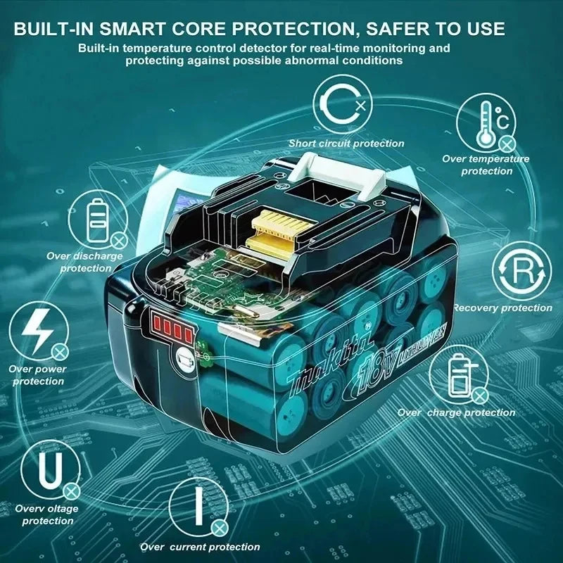 100% original Makita 18V battery, 6.0Ah 9.0Ah rechargeable battery, replacing Makita BL1830BL1840BL 1860B, power tool battery
