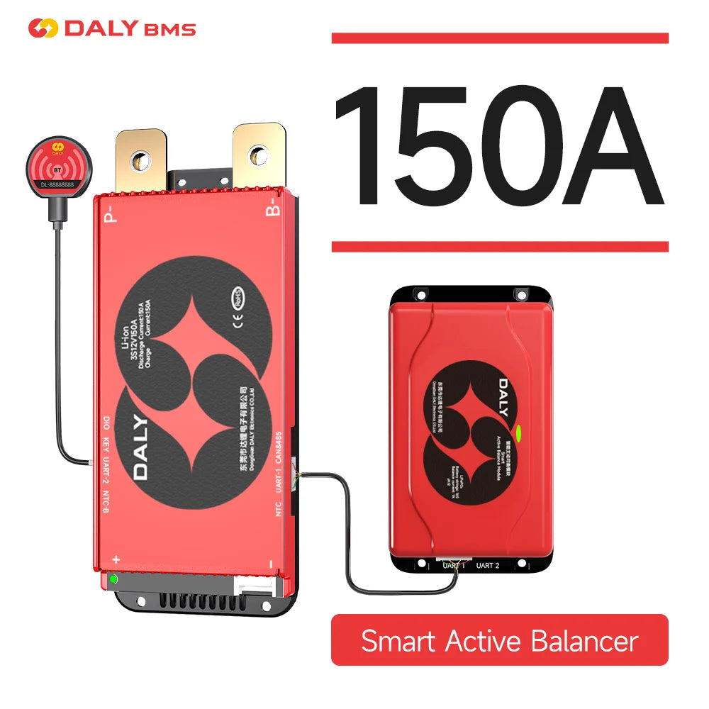 Daly Smart BMS Smart Active Balancer Lifepo4 4S 12V 8S 24V 10S 13S 16S 48V 40A 100A 200A 250A BMS Li-ion 3.7V 3.2V BMS RS485 CAN