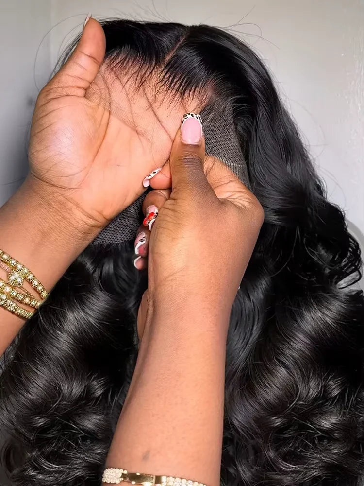 200 Density Body Wave Lace Front Wig Black 13x6 HD Wet And Wavy Lace Frontal Wig 30 40 Inch Brazilian Preplucked Human Hair Wigs