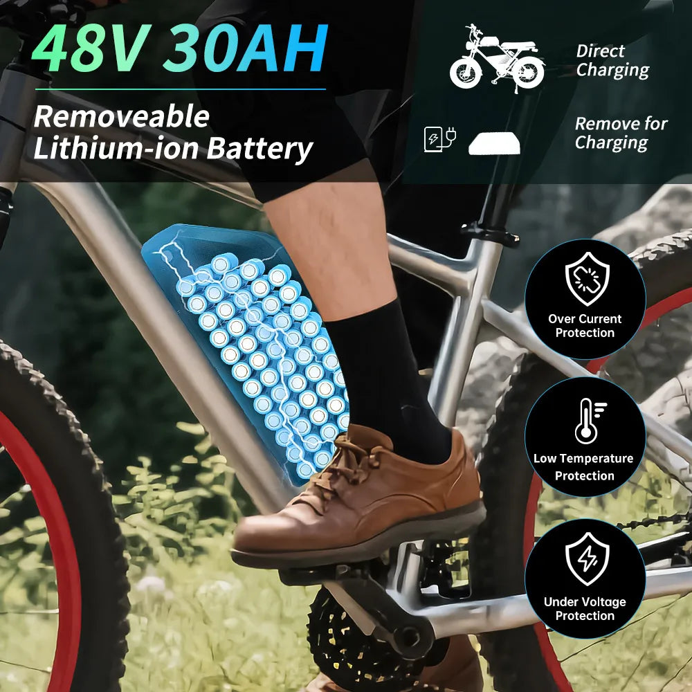 48V 30AH Electric Bike Battery 21700 Cells 60V 52V 48V Bikes Downtube Polly L-G 72V 15AH Scooter E-Bike Battery Pack for 0-2000W