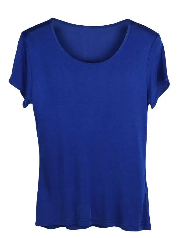SuyaDream Woman Silk T Shirt Knitted Real Silk Short Sleeved O Neck Solid Basic Tee Simple Summer Top Black White