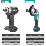 2026 Makita DTD173/DGA404 18V Brushless Cordless Impact Driver & Angle Grinder Rechargeable Power Tool Set