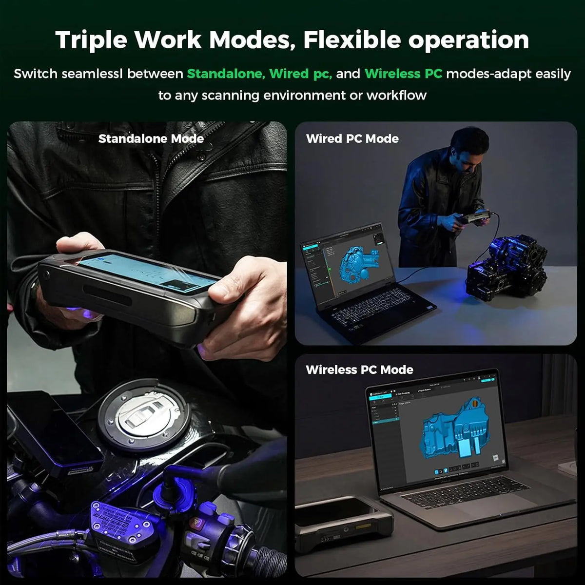 Creality Sermoon P1 3D Scanner 22+7+1 Line Blue Laser Modes +NIR 0.02mm Accuracy Support Wireless and Deep Hole Scanning